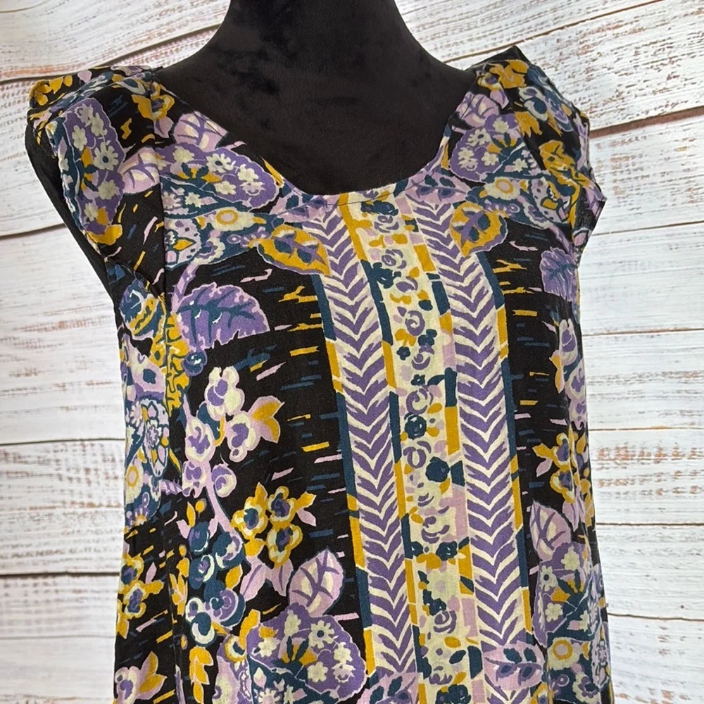 Free People Black and Purple‎ Floral Dress/ shirt